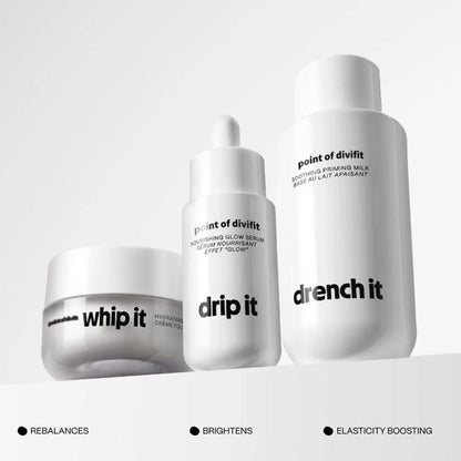Renew It Bundle by Point of divifit: A trio of ultra-hydrating, skin prep essentials Moisture Repair.