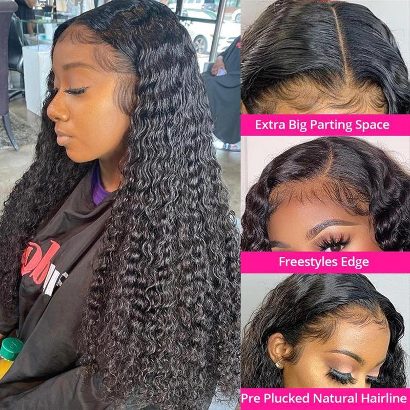 7x6 Glueless Burmese Curly Wigs Human Hair Pre Plucked Pre Cut HD Lace Closure Wigs Ready And Go With Drawstring One-Step 13x6 HD Frontal Lace Curly Wave / Body Wave / Kinky Curly / Water Wave Natural Hairline With Baby Hair FallFreshness