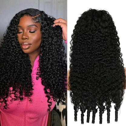 7x6 Glueless Burmese Curly Wigs Human Hair Pre Plucked Pre Cut HD Lace Closure Wigs Ready And Go With Drawstring One-Step 13x6 HD Frontal Lace Curly Wave / Body Wave / Kinky Curly / Water Wave Natural Hairline With Baby Hair FallFreshness
