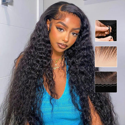 7x6 Glueless Burmese Curly Wigs Human Hair Pre Plucked Pre Cut HD Lace Closure Wigs Ready And Go With Drawstring One-Step 13x6 HD Frontal Lace Curly Wave / Body Wave / Kinky Curly / Water Wave Natural Hairline With Baby Hair FallFreshness